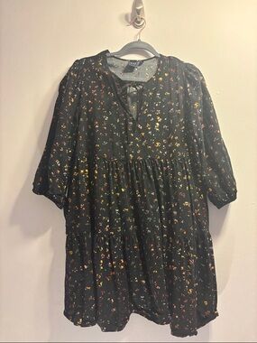 GAP Black Floral Mini Dress